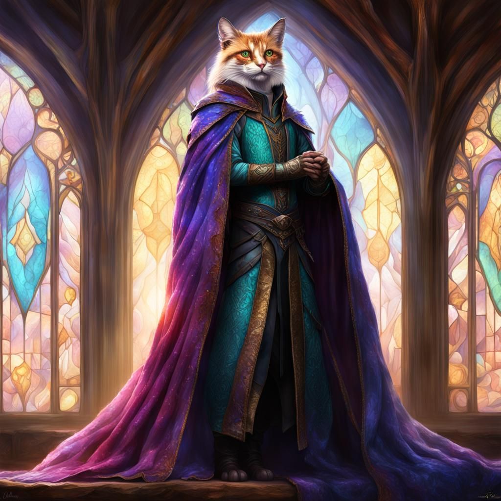 Elegant Feline Chambellan in Greg Rutkowski Style