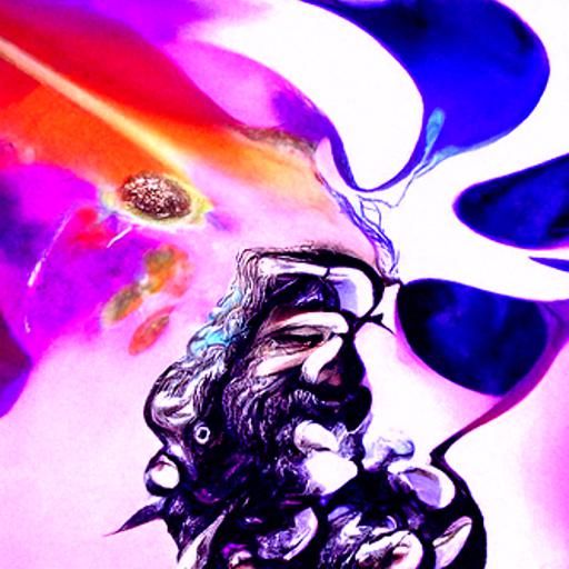 Cosmic Holographic Portrait Illustration