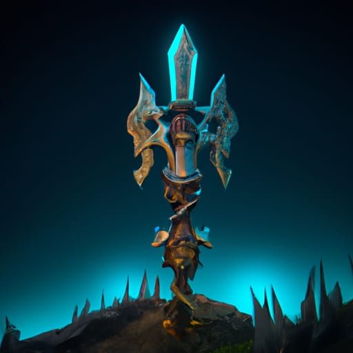 Detailed Matte Painting of a Demonic Sword