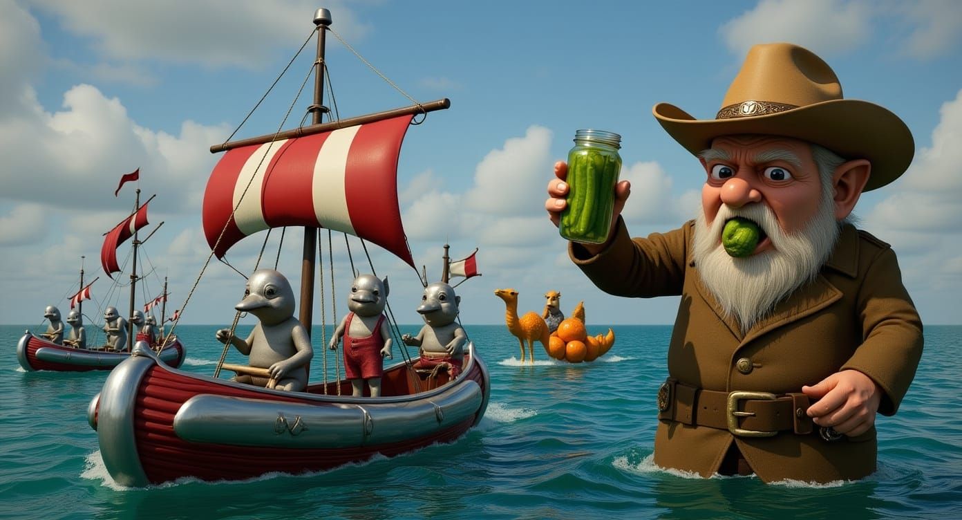 Pirate Platypus, Cowboy Gnome, and Fruit Camel