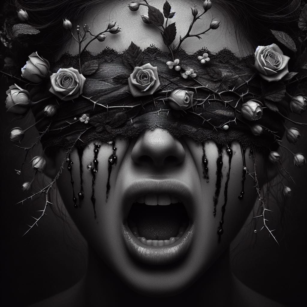 Intense Emotion: Woman's Silent Scream