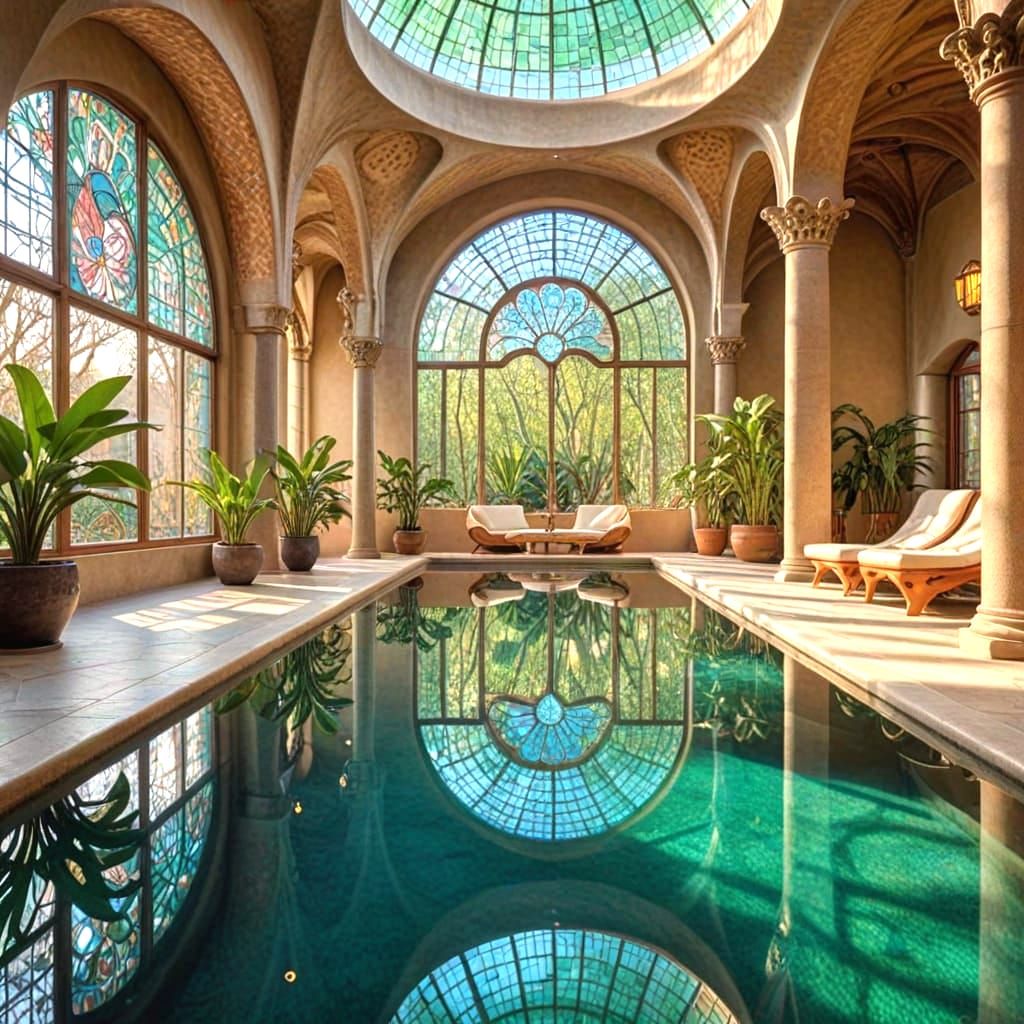 Sleek Futuristic Home Scene with Emerald Green and Sapphire ...