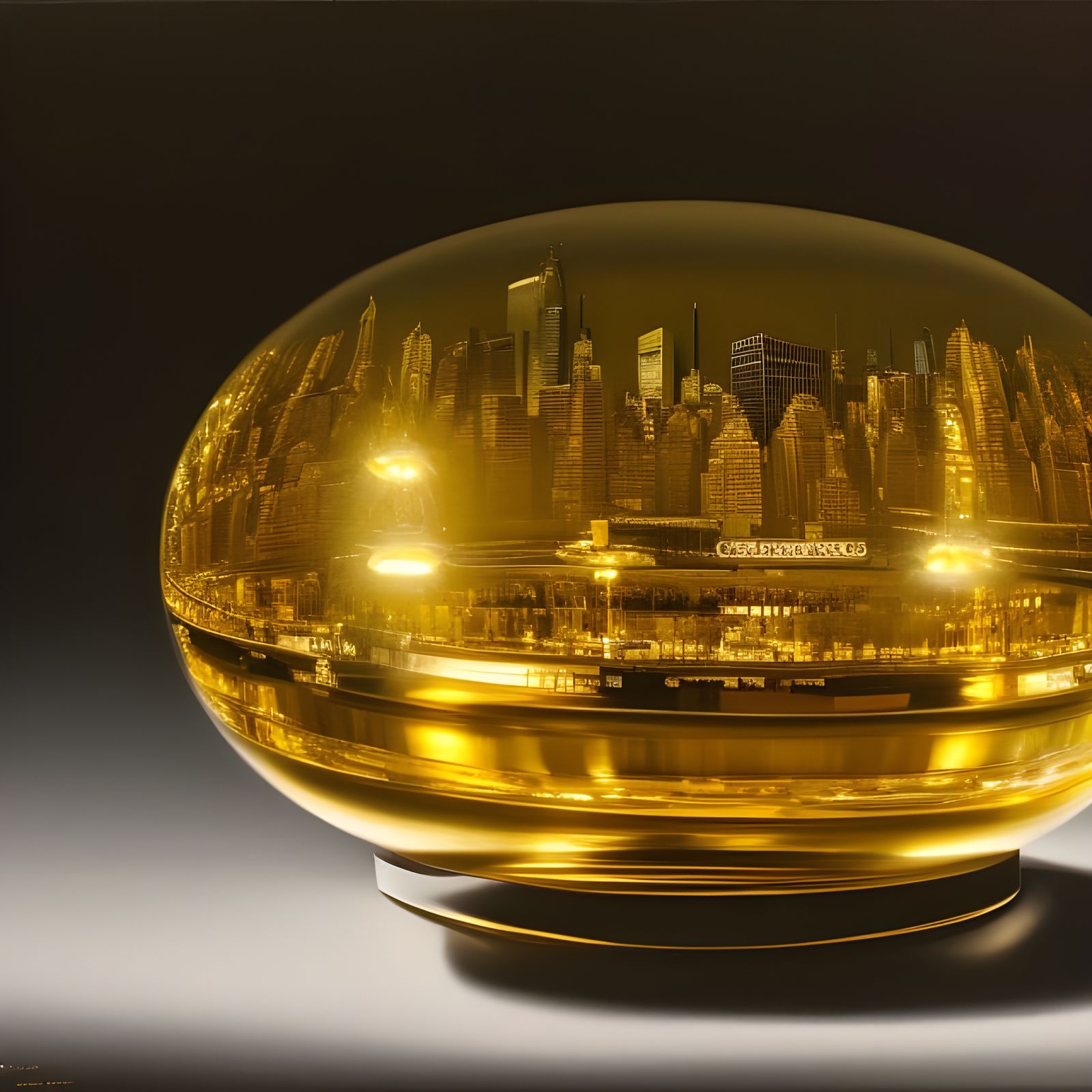 New York City in Crystal Ball, Detailed Digital Art