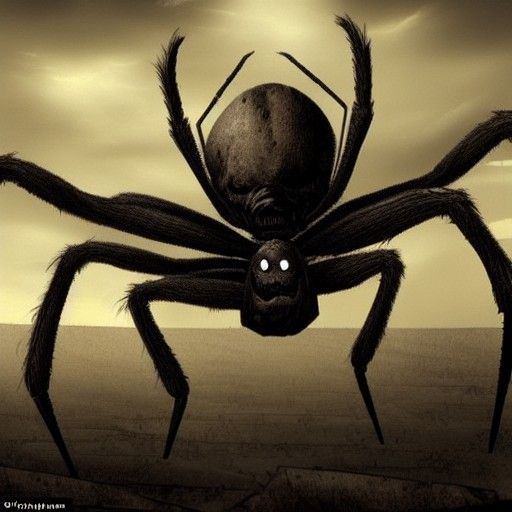 Demonic Spider in Hellish Wasteland