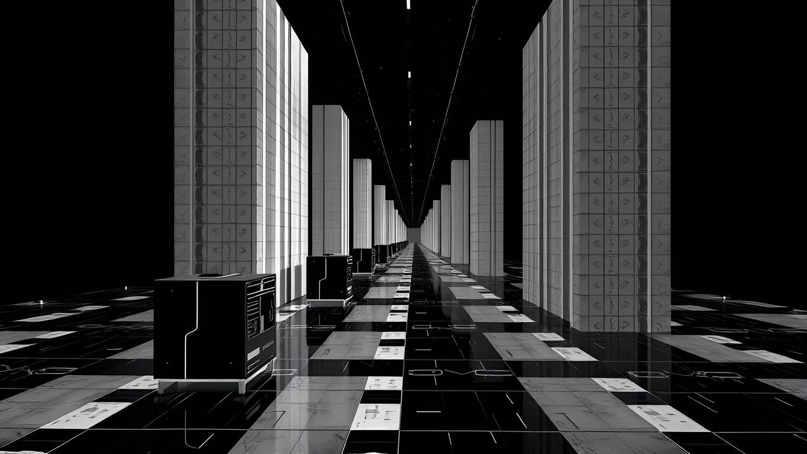 Evolving Glitch Pattern in Surreal Minimalism