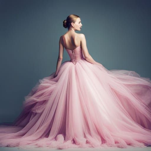 Woman in Pink Ballgown Portrait