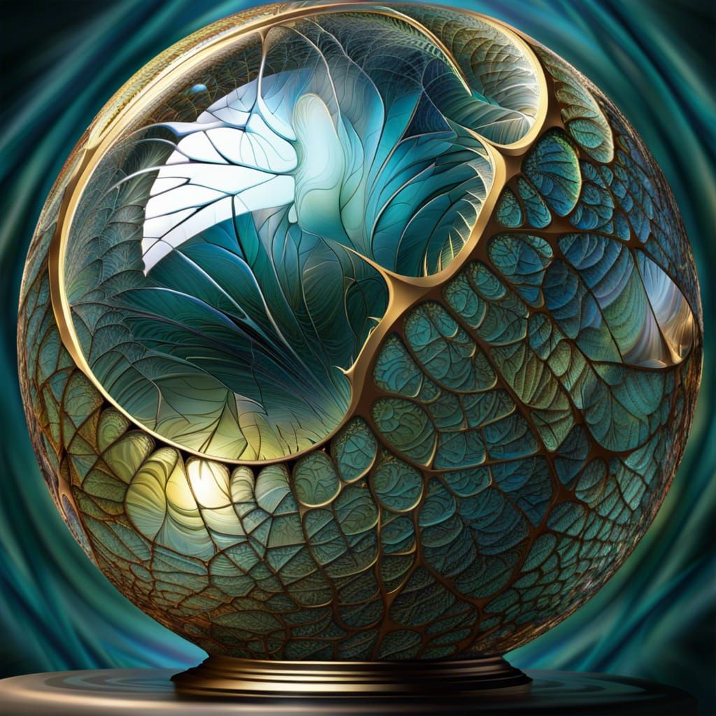 Cracked Glass Sphere with Fractal Effects