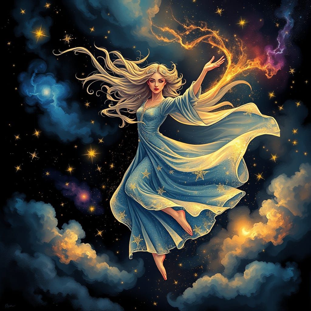 Celestial Dancer in Cosmic Ballet