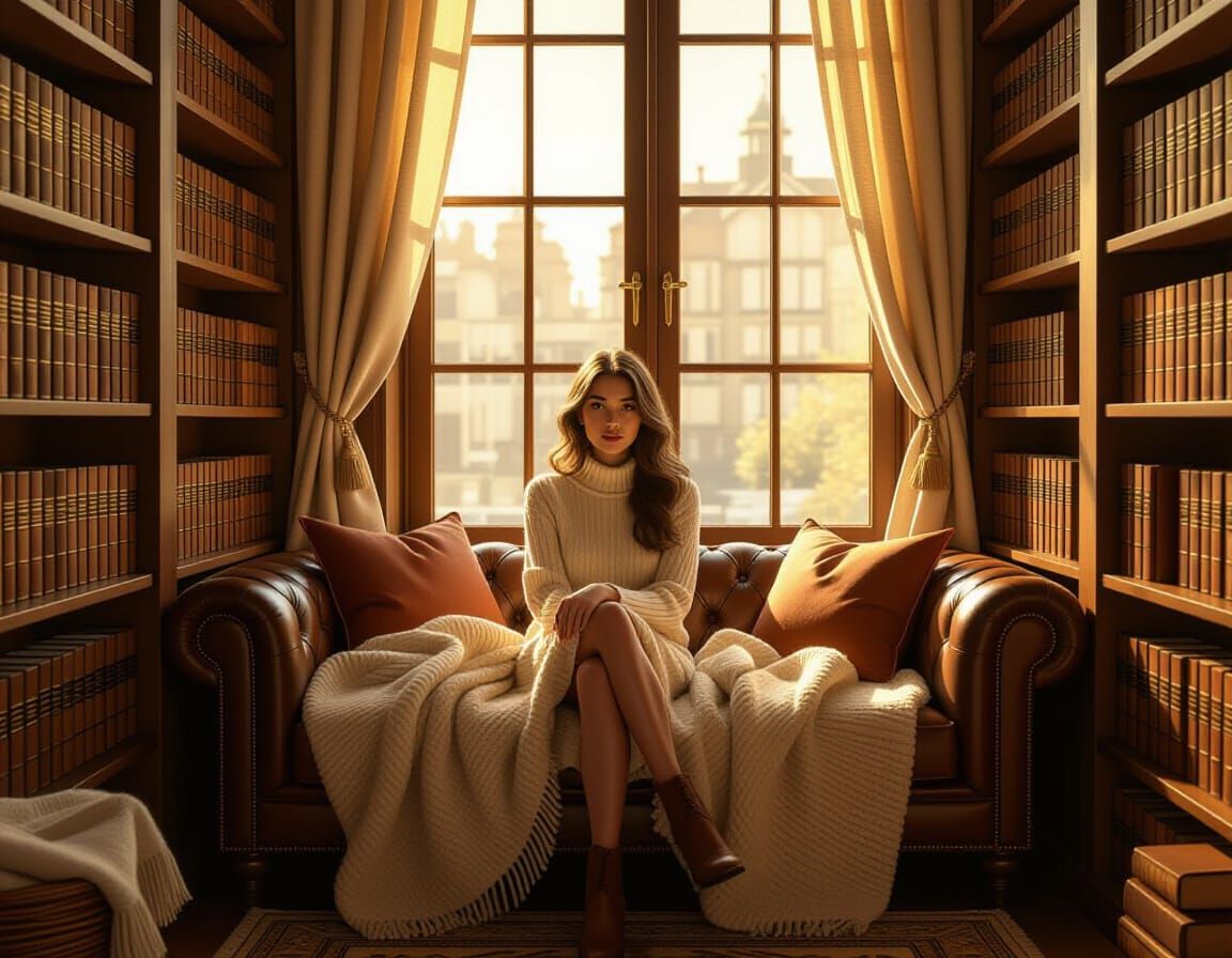 Cozy Book Nook with Plush Window Seat