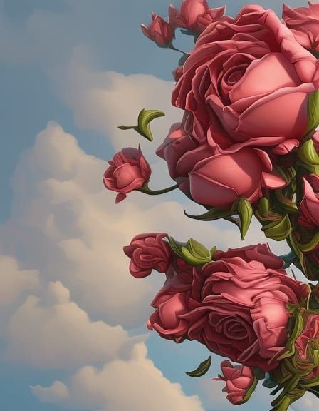 Hyperrealistic Rose Portrait as Detailed Digital Art