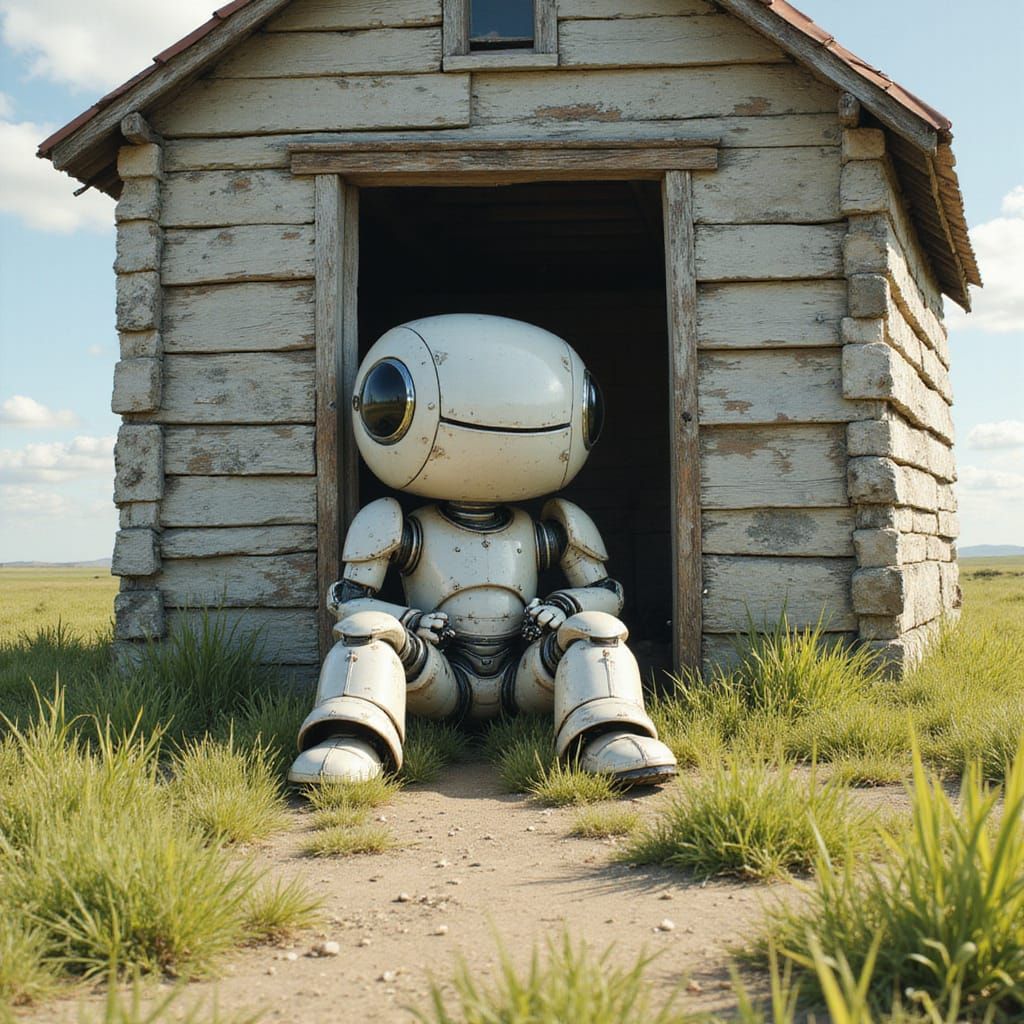 Robot in Field, Digital Comic Art