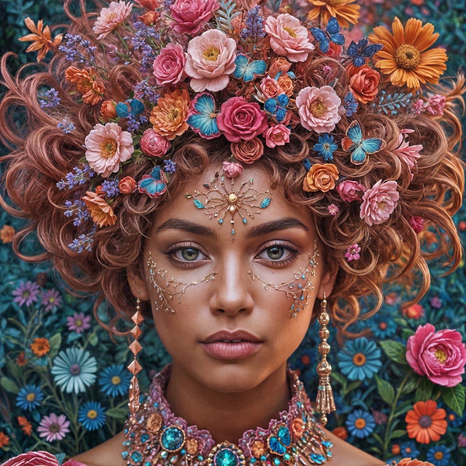 Magical Floral Aura in Whimsical Pattern