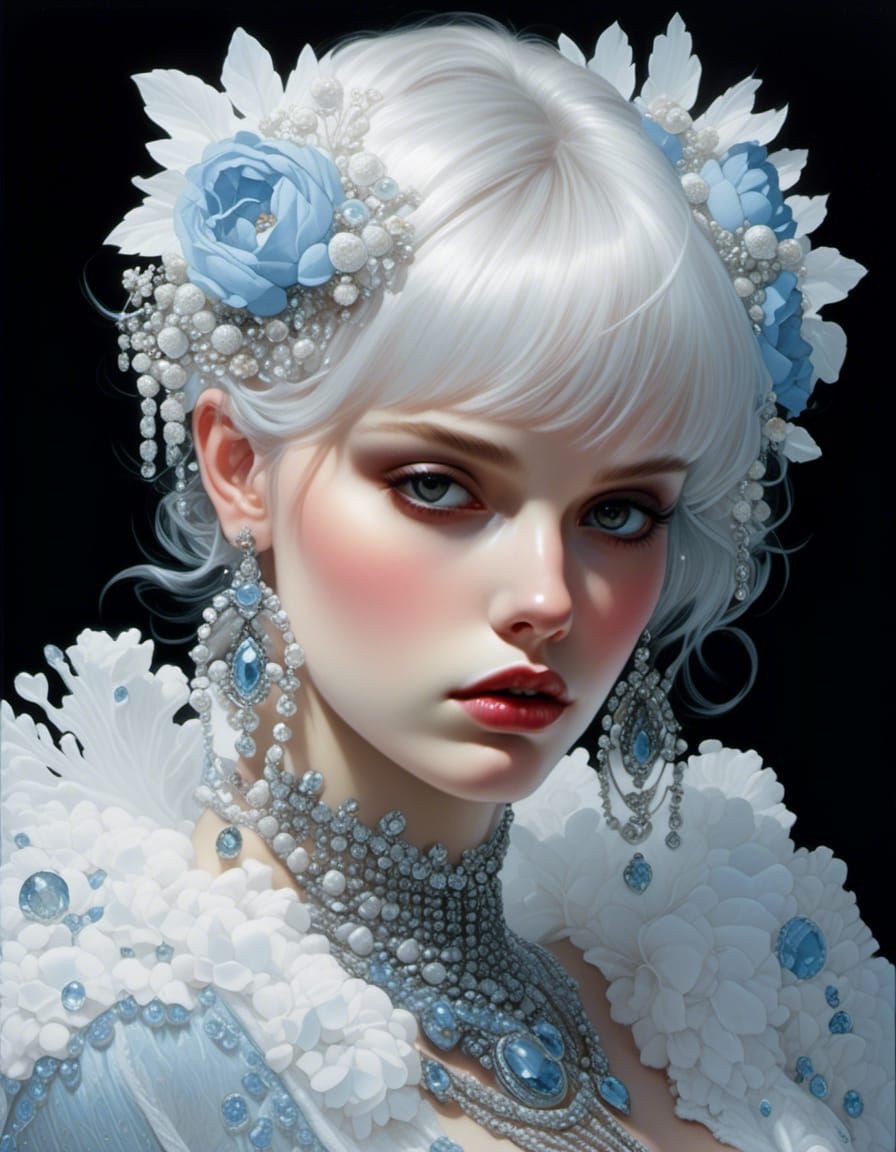 Translucent Ice Flowers in Maximalist Style