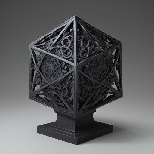 Surreal Eleventh-Dimensional Sculpture in Abstract Style