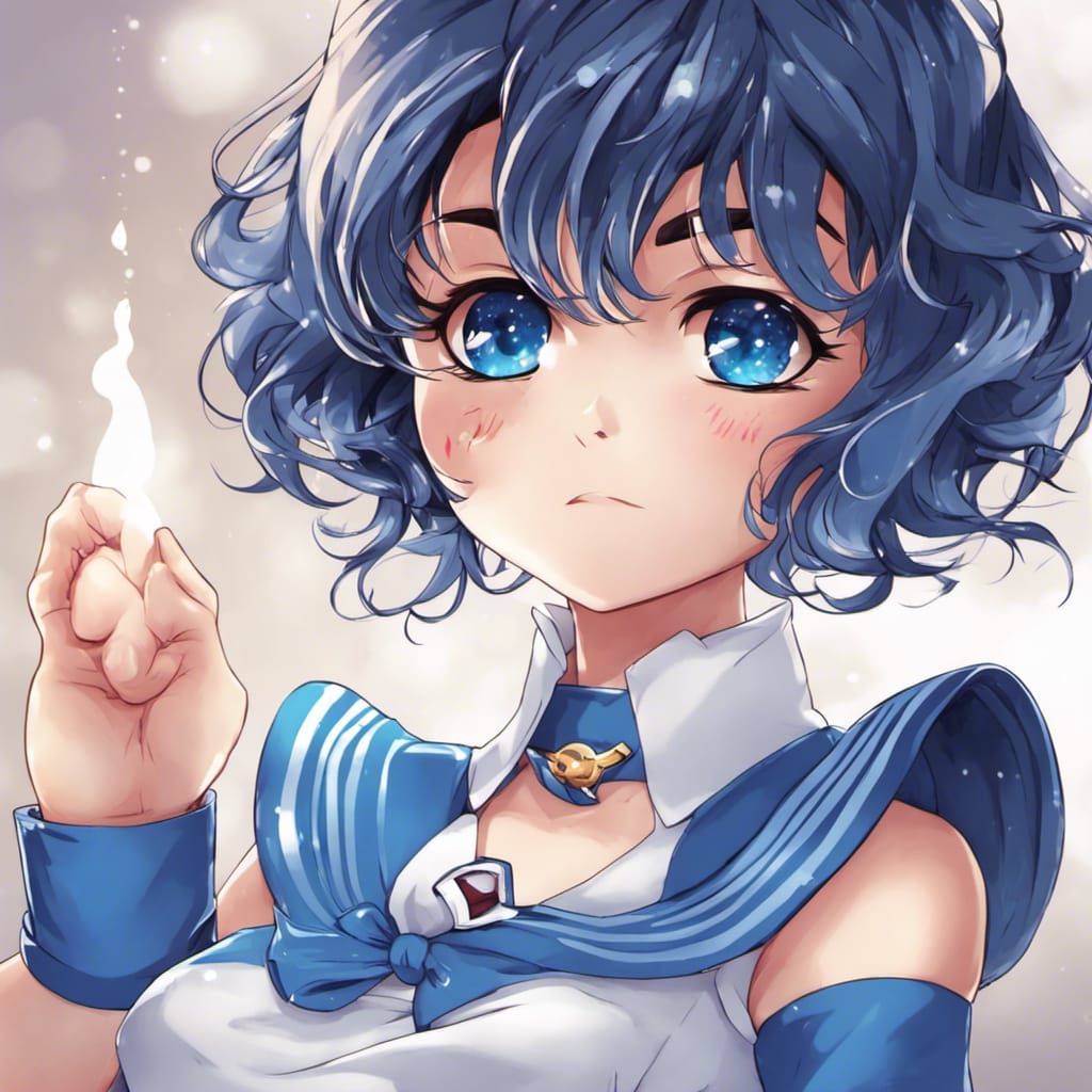 Sailor Mercury in Chibi Anime Style