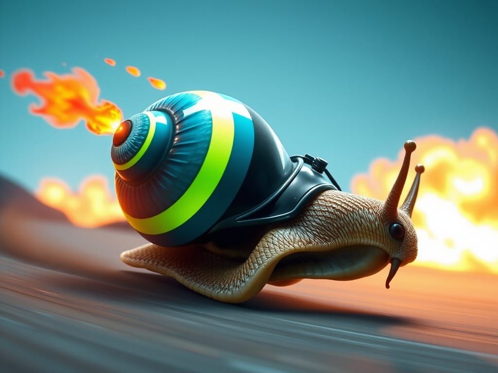 High-Tech Snail Racer in Futuristic Style