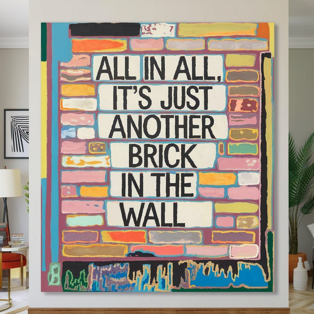 Colorful Brick Wall Art in Pop Art Style