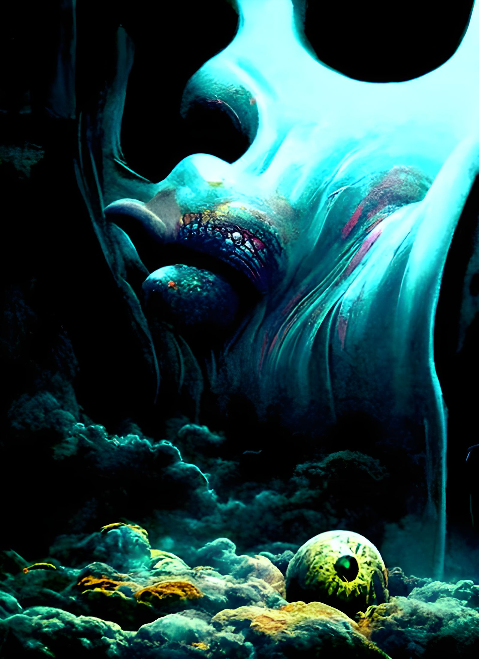 Surreal Dreamscape Digital Painting in Film Noir Style