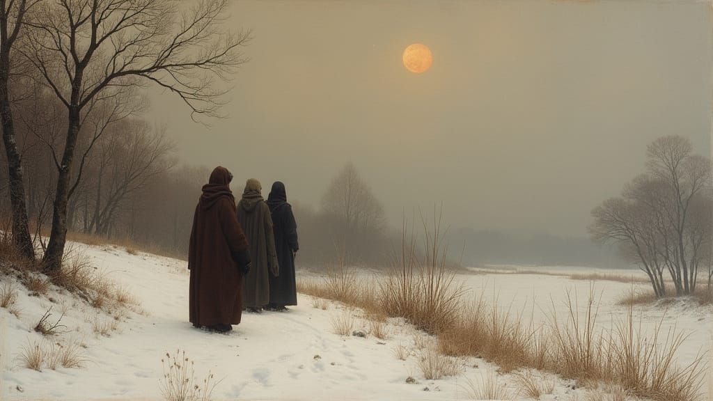 Serene Winter Landscape in Lyrical Lines