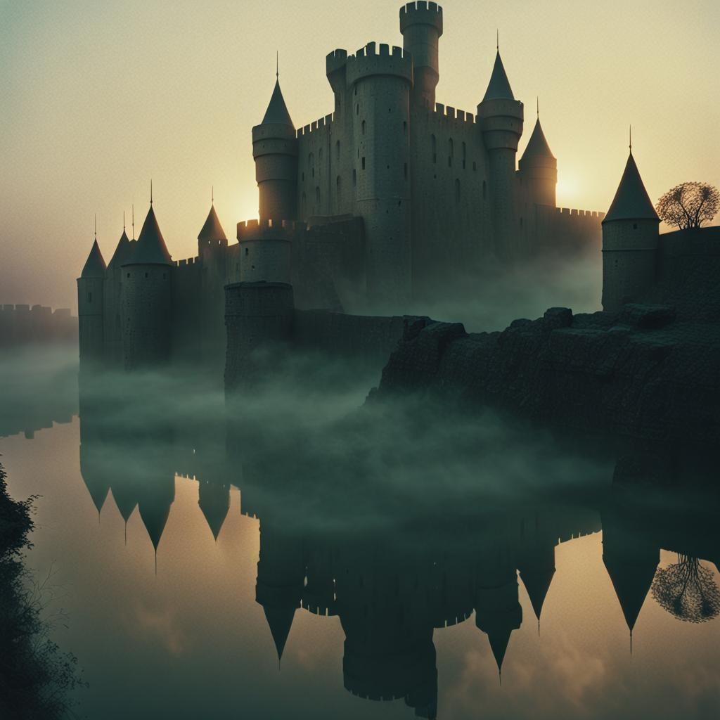 Stunning Fantasy Castle at Sunset in 8k Resolution