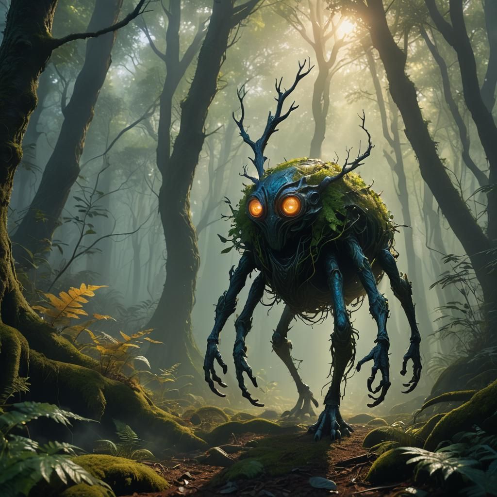 Mirtus in a Mystic Forest: Hyperrealistic Concept Art