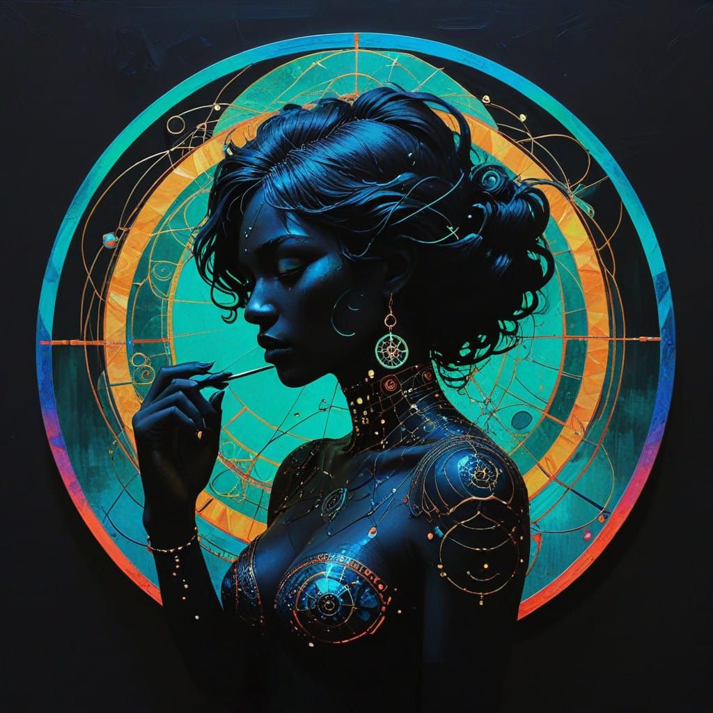 Valkyrie Goddess in Neon Cathedral Splendor