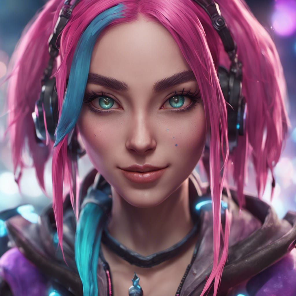 Hyperrealistic Teen Jinx from League of Legends