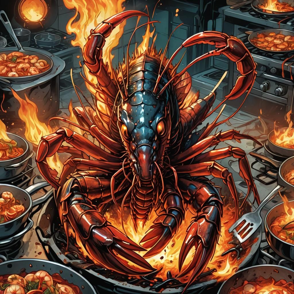 Giant Shrimp Unleashes Fury in the Kitchen