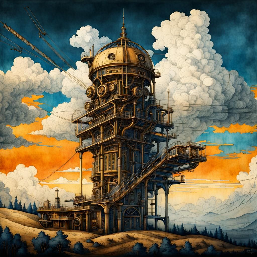 Da Vinci-Inspired Mechanical Marvel on Ancient Parchment