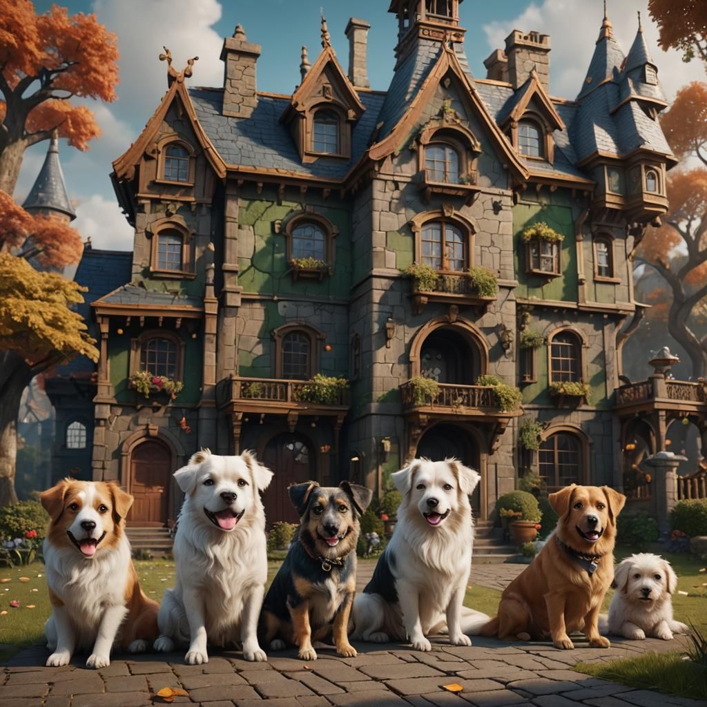 Dogs and Dog Mansion: Fantasy Concept Art