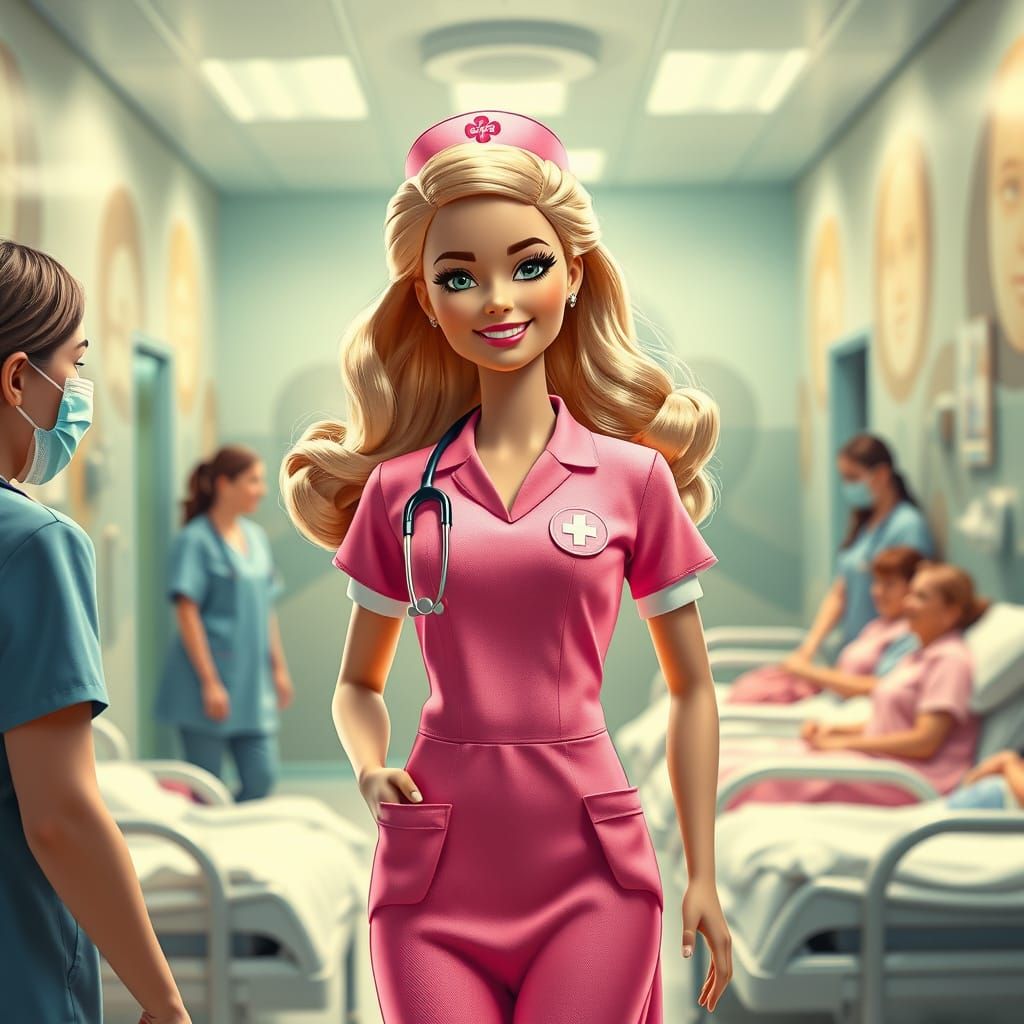 Disney-Style Nurse Barbie Shines in Modern Hospital Setting