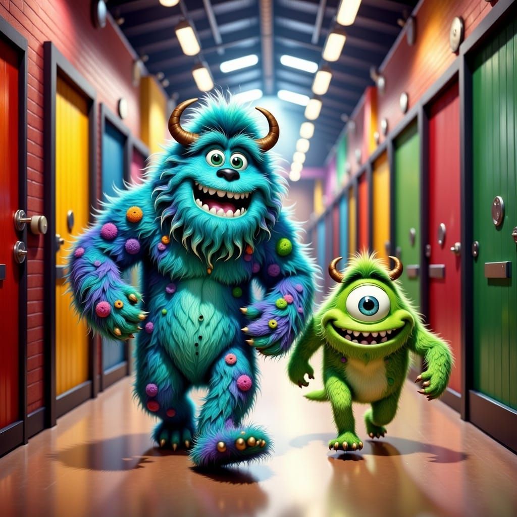 Monsters, Inc.: Sulley and Mike in Furry Fantasy Style