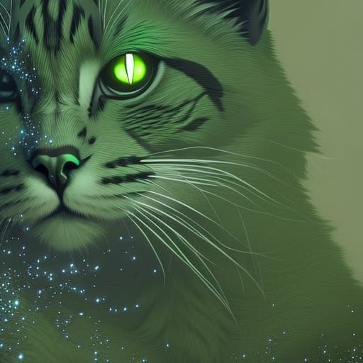 Smokey Cat Sneaking at Night, Dark Fantasy Concept Art