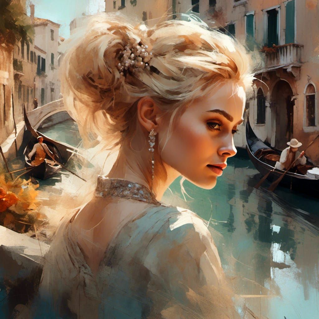 Venice Blonde: Figurative Art in Mixed Media