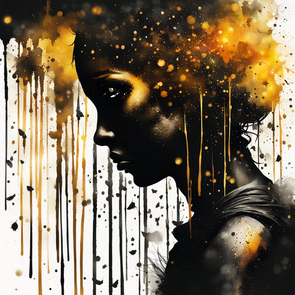 Dark Alley Fairy in Digital Watercolor