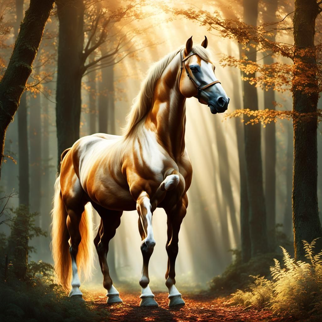 Centaur in Misty Forest: Mythological Illustration