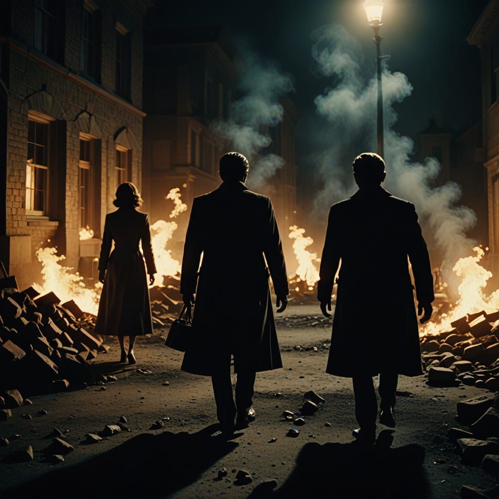 Good vs Evil Clash in Film Noir Style