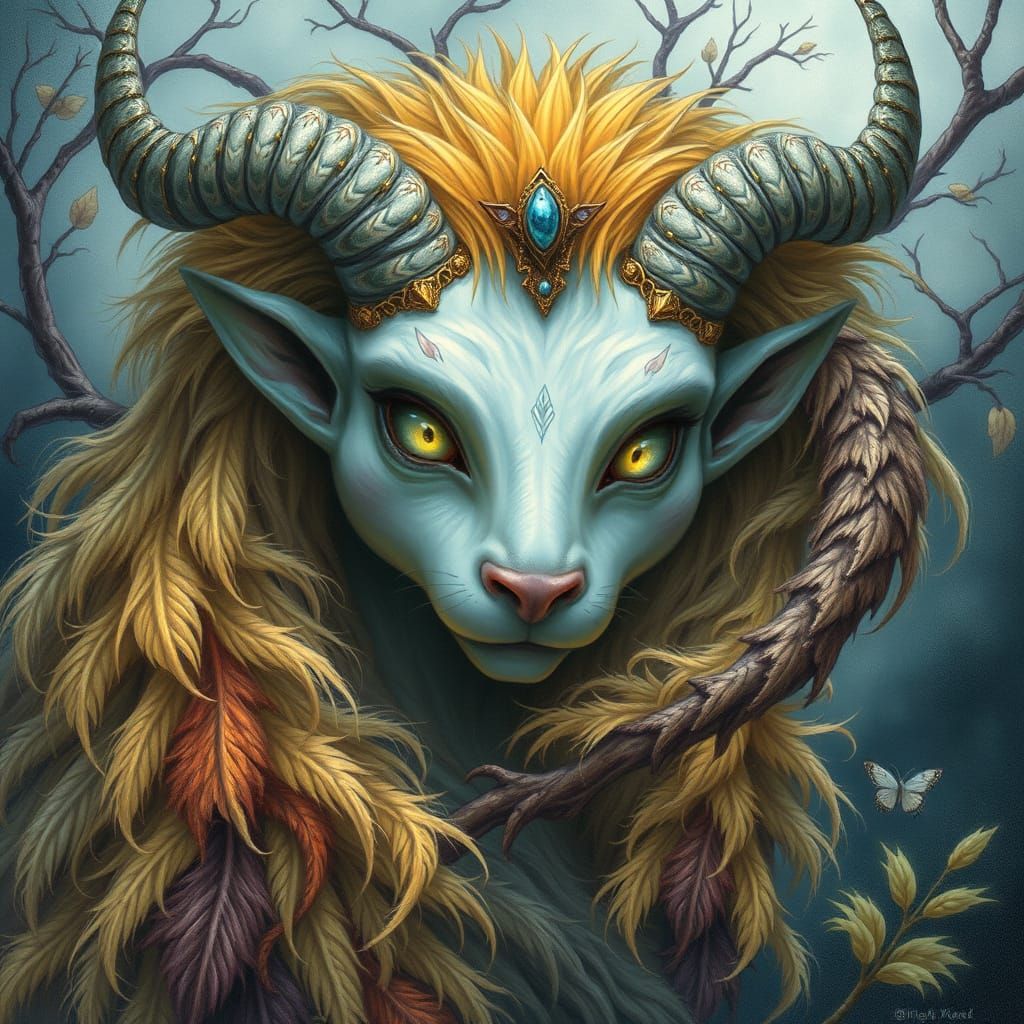 Mystical Four-Legged Creature in Vibrant Fantasy Style