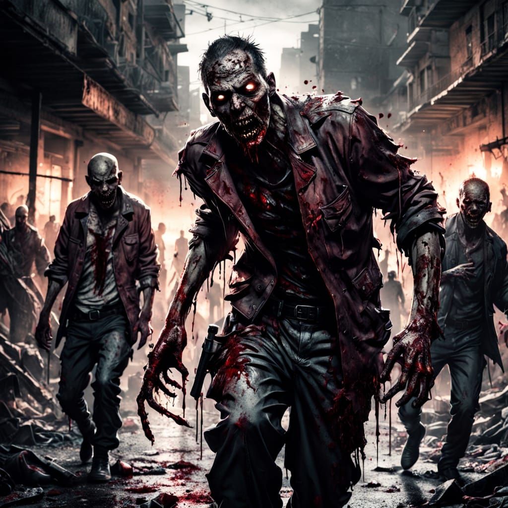 Zombie Apocalypse: Attack of the Undead in Dark Horror Style
