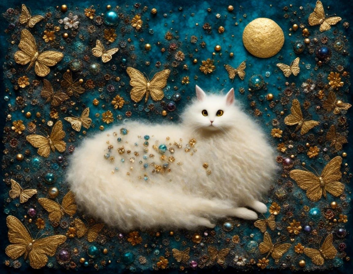 Surreal Dreamscapes with Mosaic Florals and Celestial Whispe...