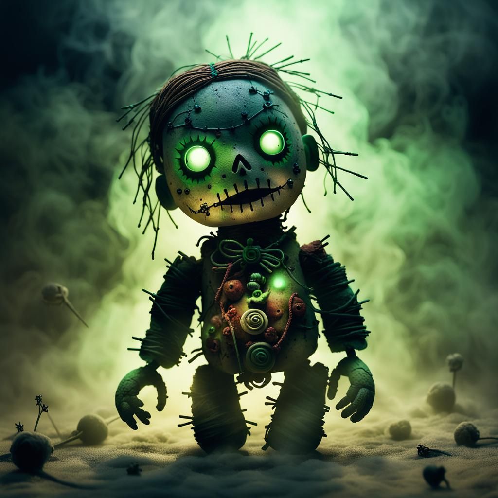 Eerie Voodoo Doll in Dark Fantasy Illustration