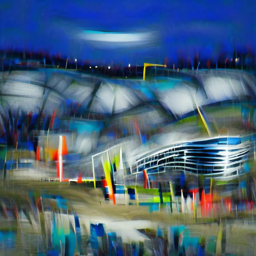 Empty Sports Stadium Ready for a Game