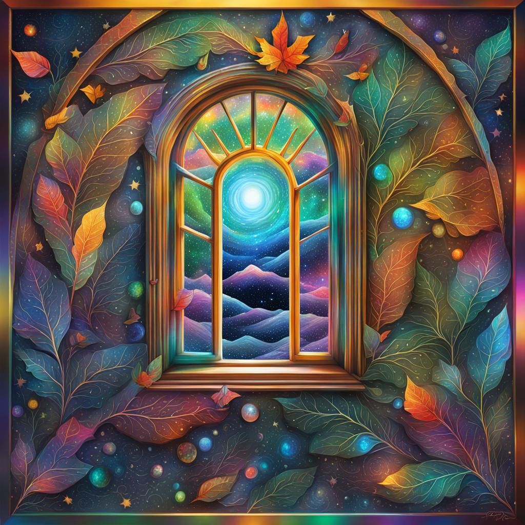 Cosmic Leaf House: A Holographic Astral Illustration