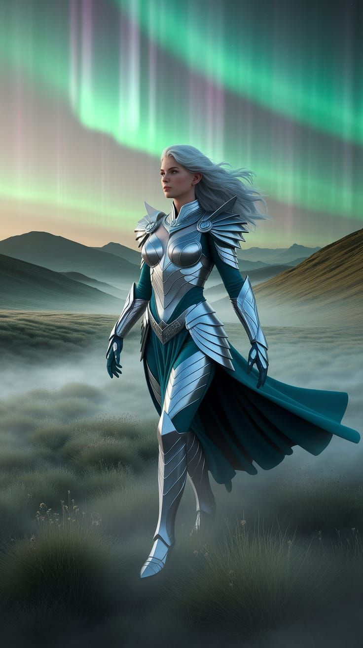 Angel Wolf Hybrid in Ethereal Landscape