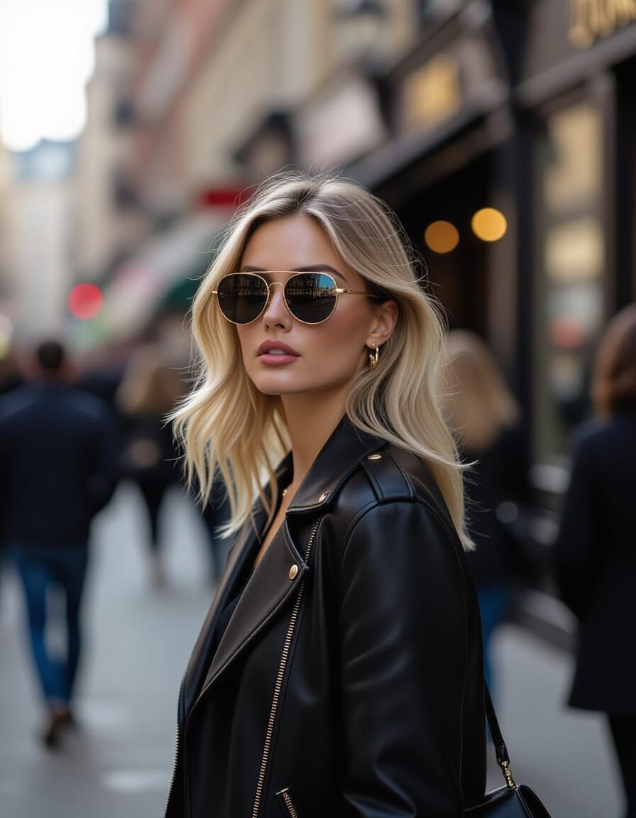Blonde Woman in Sunglasses: Street Photography