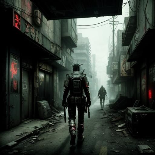 Post-Apocalyptic Cyberpunk Album Cover Art