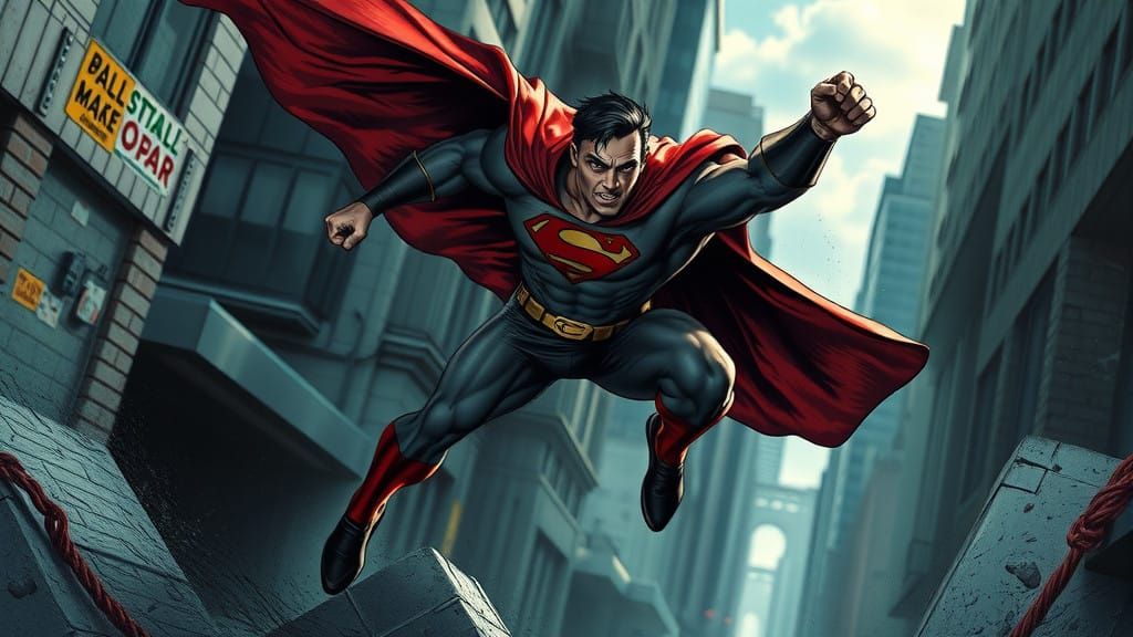 Dynamic Superhero in Epic Comic Book Art