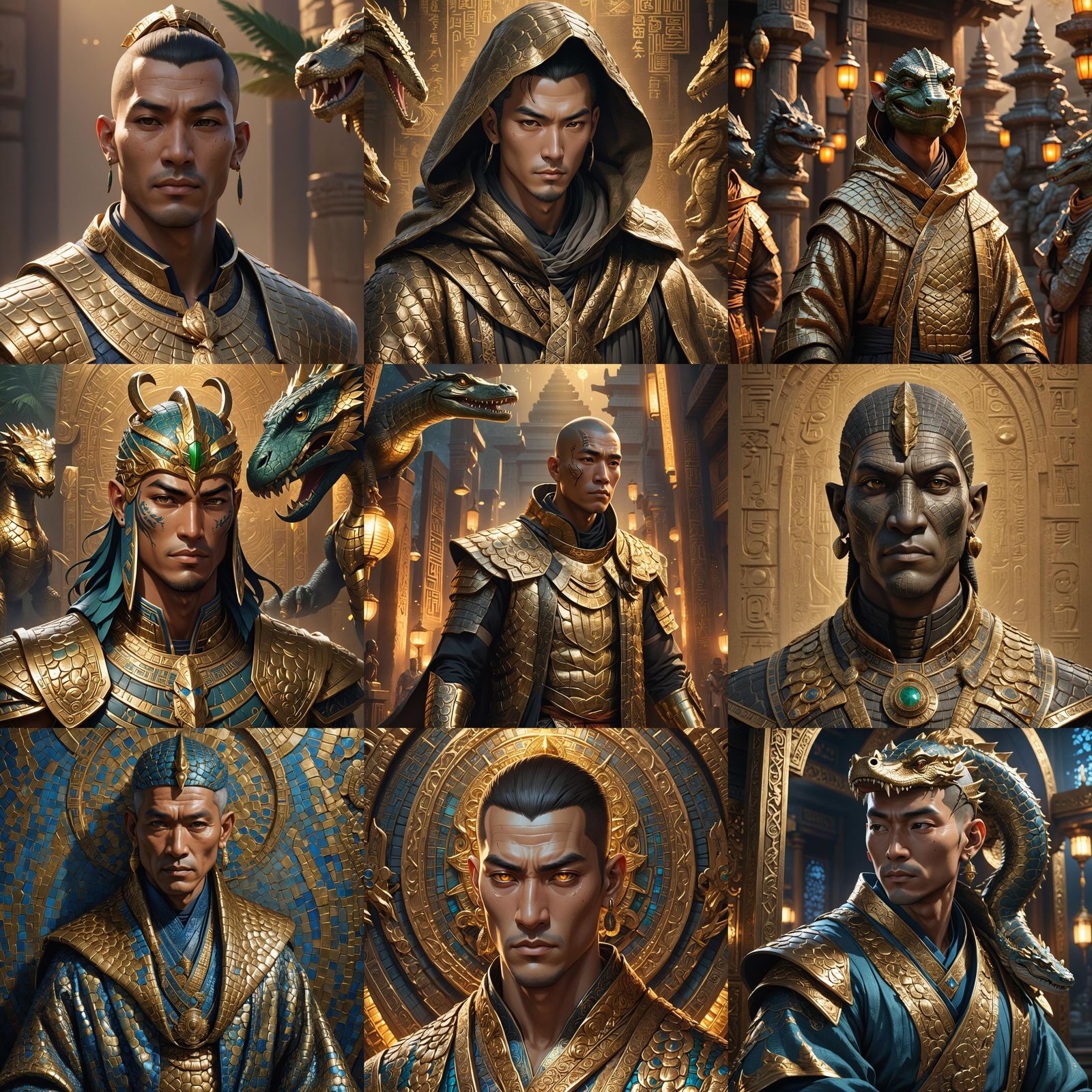 Sobek Monk Portrait in 3D Anime Style