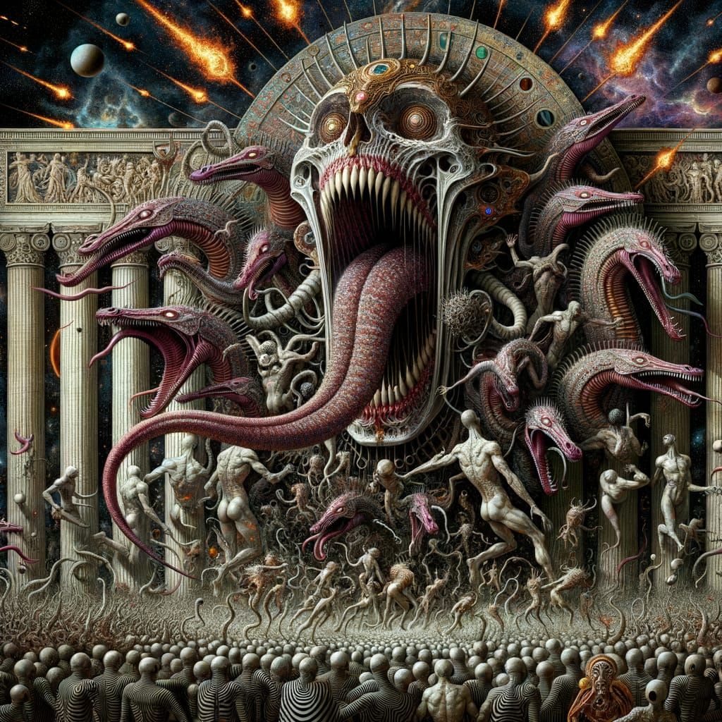 Gothic Dark Fantasy Ritual with Cosmic Beings