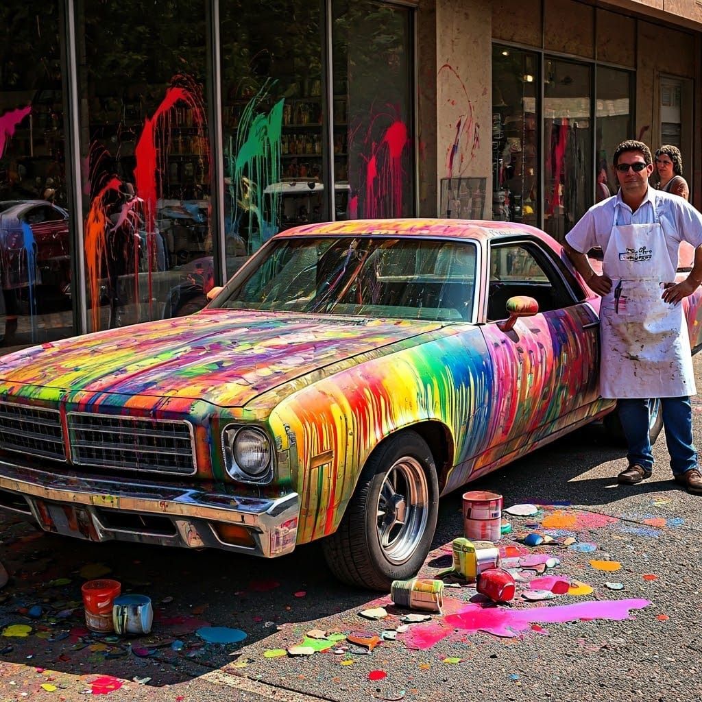 Rusty El Camino Transformed into Vibrant Technicolor Masterp...